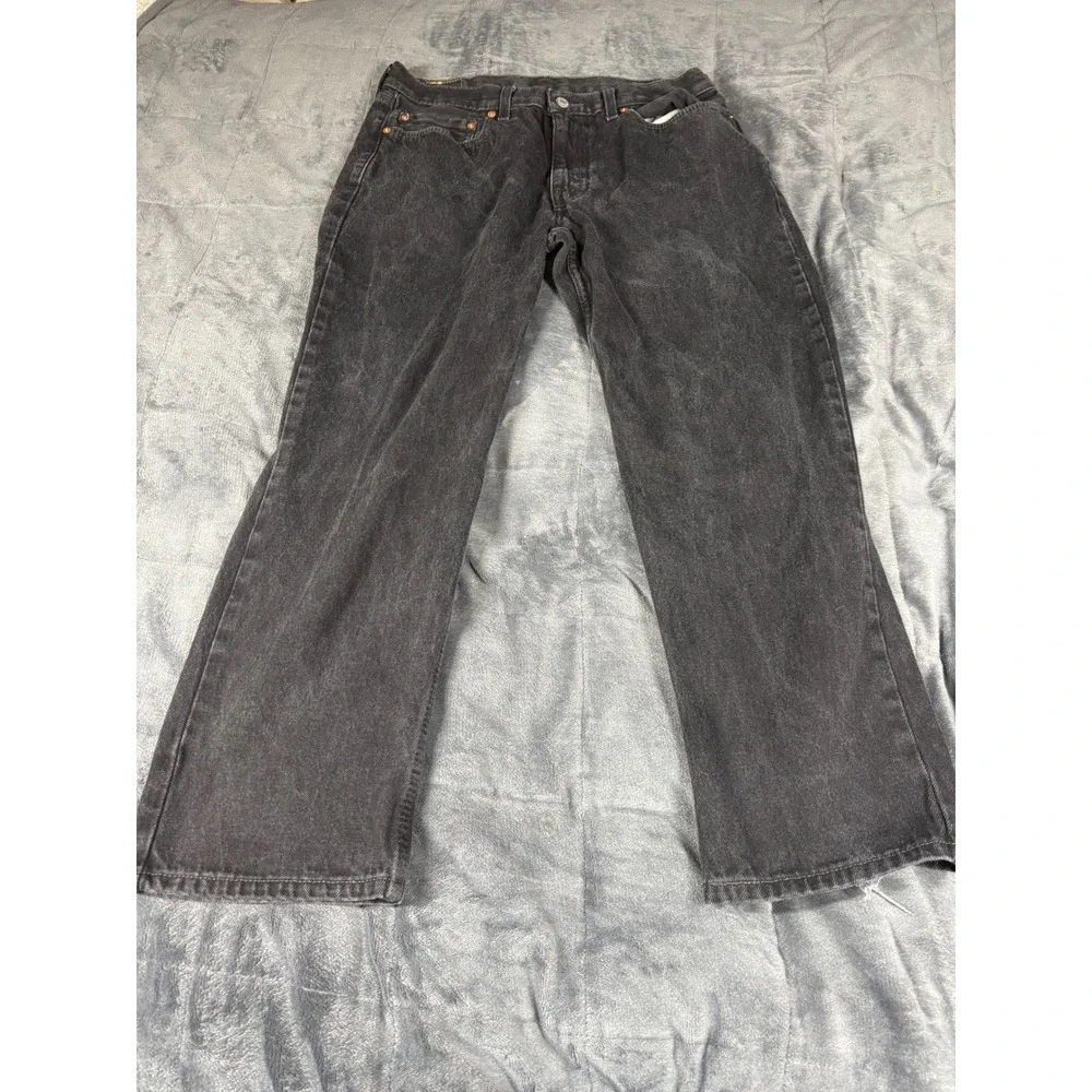 Levis 550 Relaxed‎ Fit Jeans Mens 34x30 Washed Black Tapered Leg 00550-0260